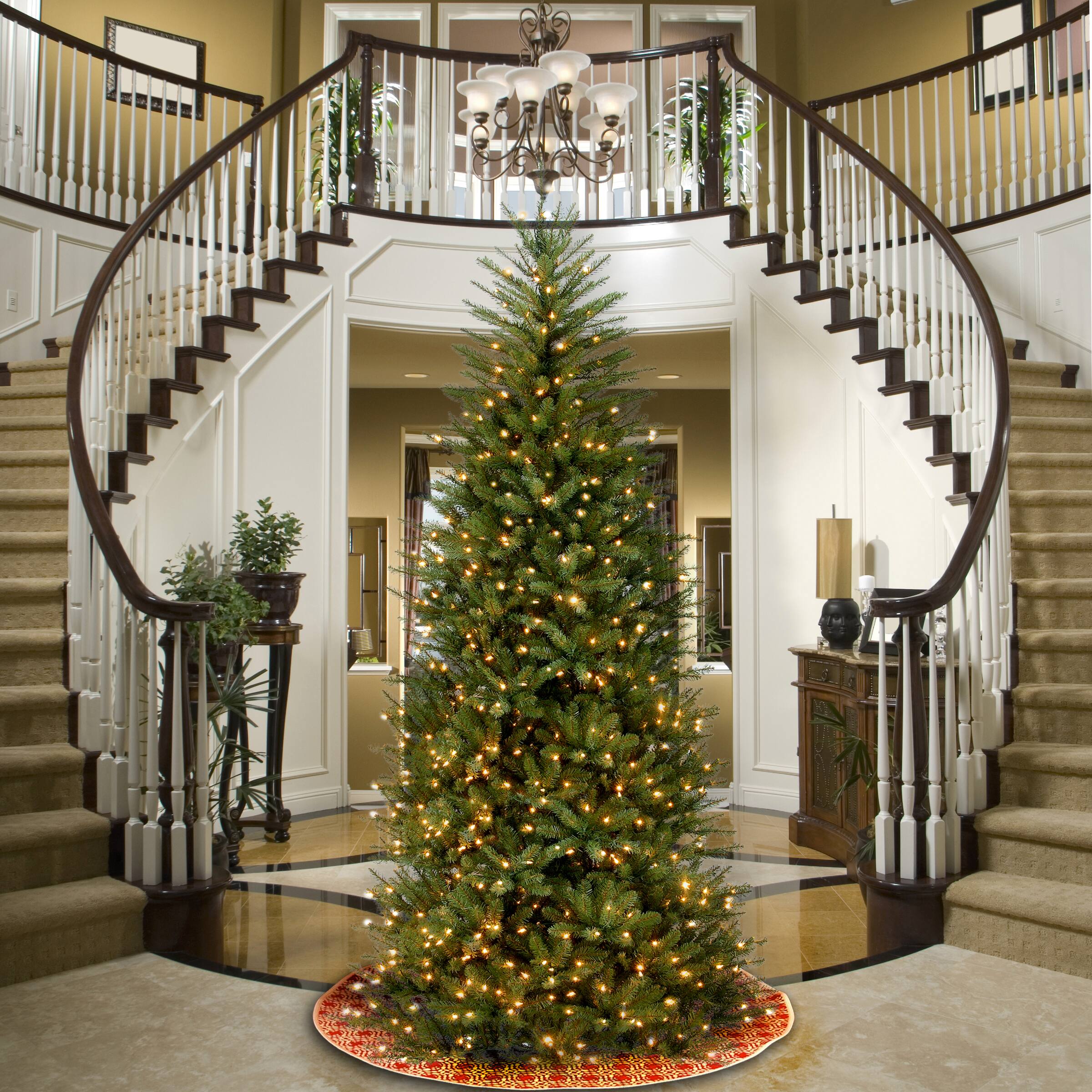 9 ft. Pre-lit Dunhill&#xAE; Fir Slim Artificial Christmas Tree, Clear Lights